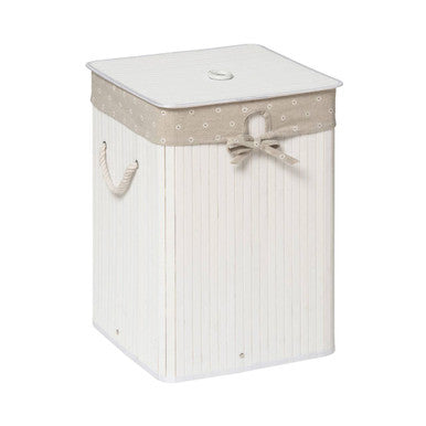 Kankyo White Bamboo Laundry Hamper