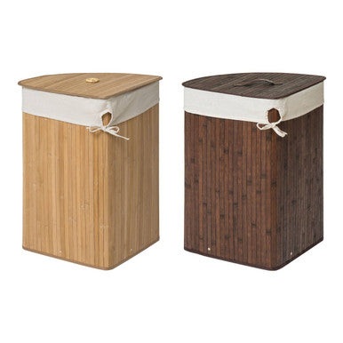 Kankyo Natural Bamboo Corner Laundry Hamper