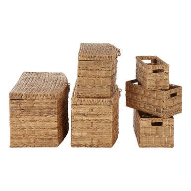 Set Of Six Water Hyacinth Storage Baskets | Lidi