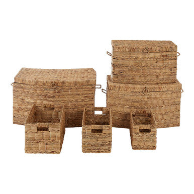 Set Of Six Water Hyacinth Storage Baskets | Lidi