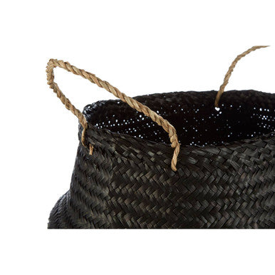 Salos Black and Silver Medium Seagrass Basket