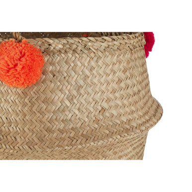 Small Seagrass Pom Pom Basket Solas