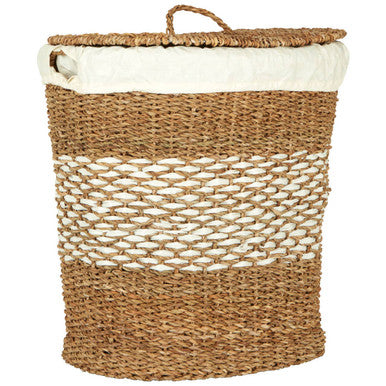 Lidi Oval Multi Seagrass Basket with Lid and Lining