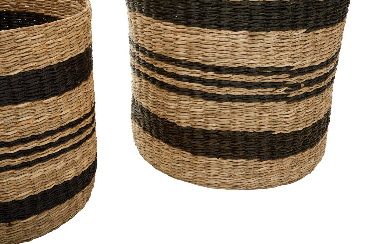 Set of 2 Seagrass Baskets with Black Stripes | Arles