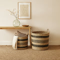 Set of 2 Seagrass Baskets with Black Stripes | Arles