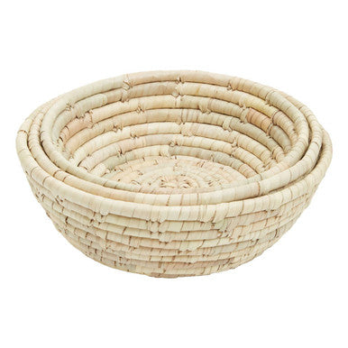 Lidi Set Of Three  Woven Palm Leaf Baskets