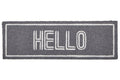 Hello Grey and White Rectangular Coir Doormat | Filta