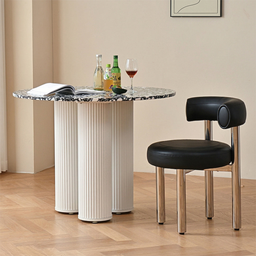 Martinez Small Round Dining Table, Marble