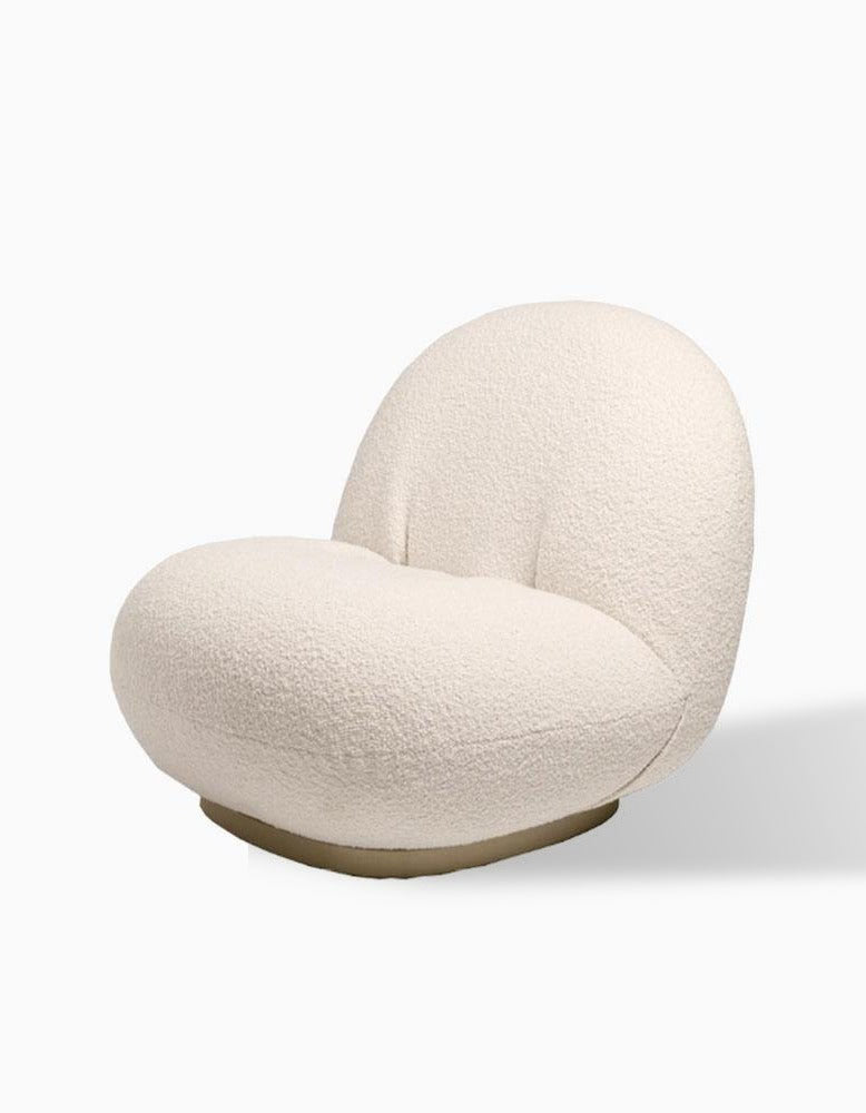 Classic Boucle Pacha Lounge Chair, Gold Base