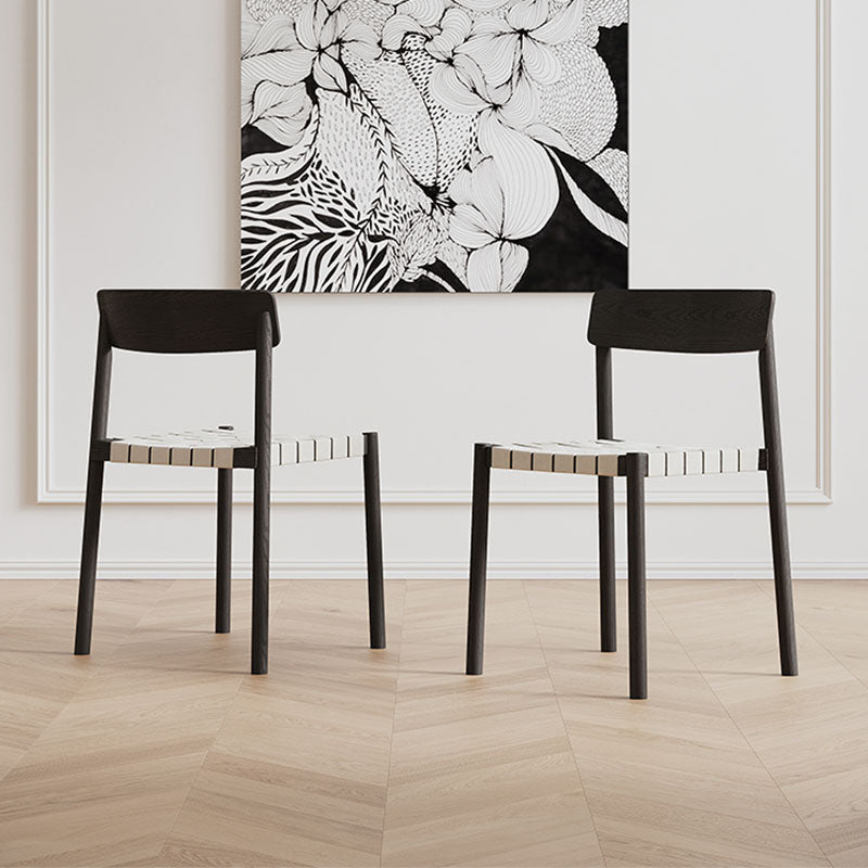 Eden Dining Chair, Black, Solid Wood & Linen