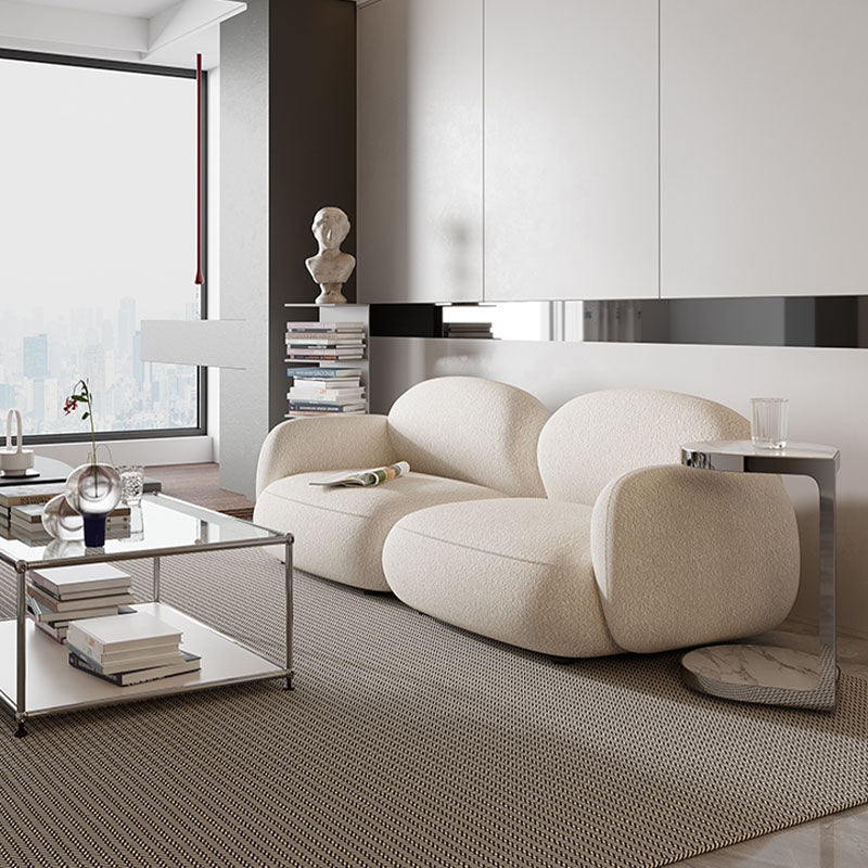 Caden Cloud Two Seater Sofa, White Boucle