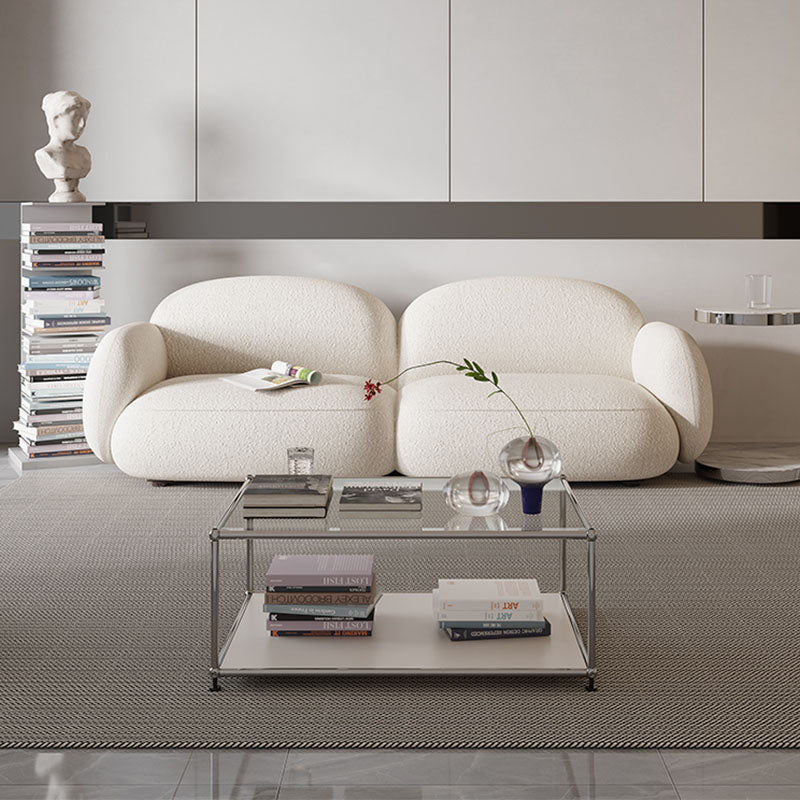 Caden Cloud Two Seater Sofa, White Boucle