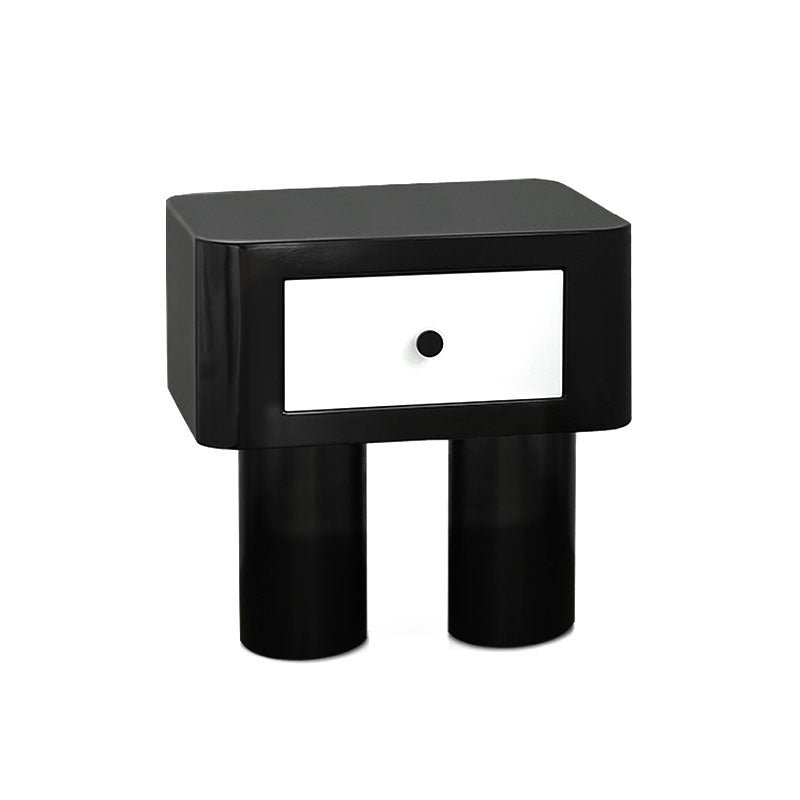 Seymour Bedside Table, Black and White