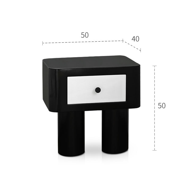 Seymour Bedside Table, Black and White