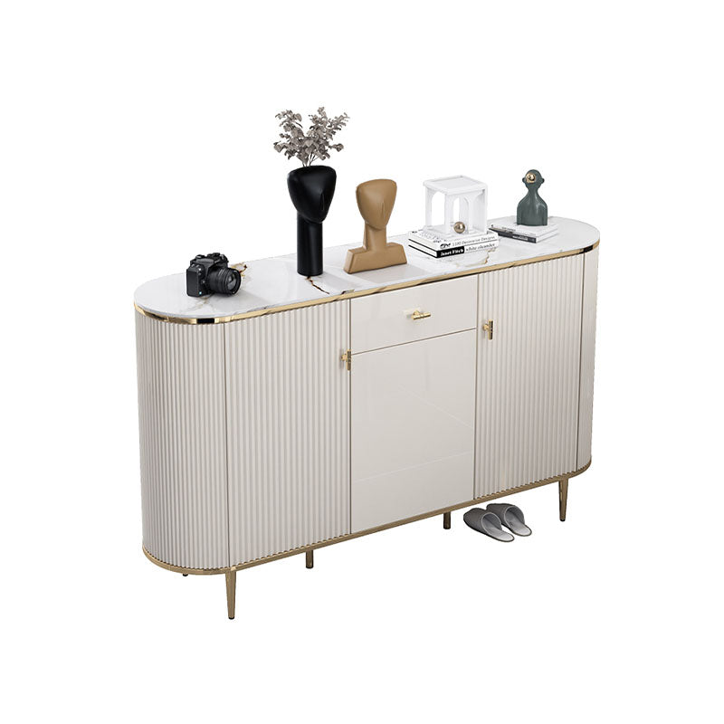 Drake Shoe Storage, White & Gold