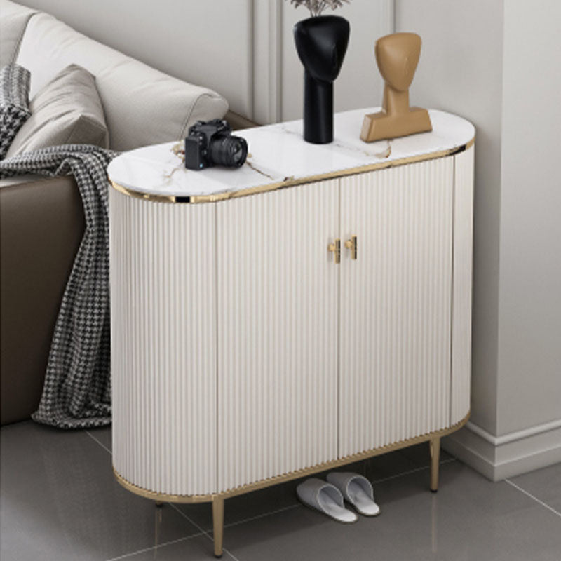 Drake Shoe Storage, White & Gold
