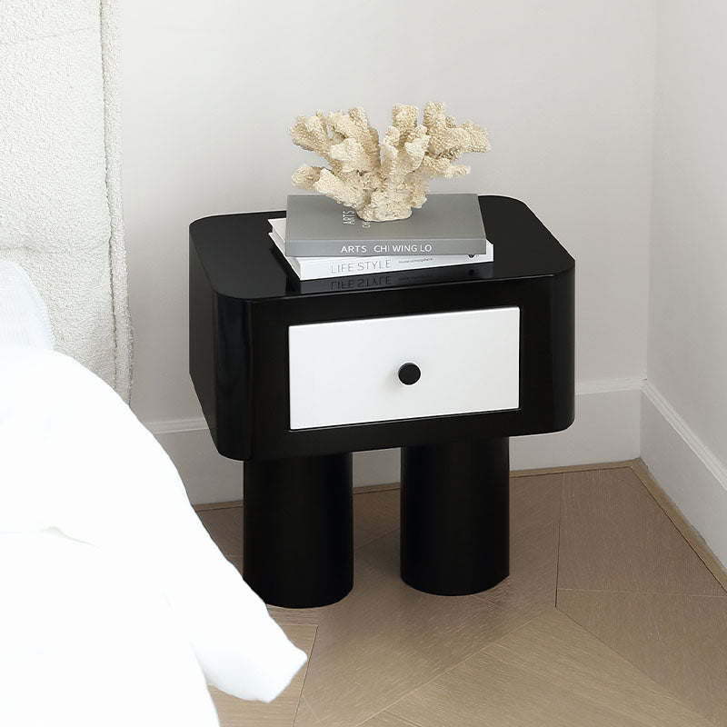 Seymour Bedside Table, Black and White