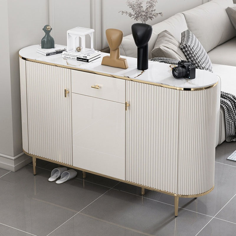 Drake Shoe Storage, White & Gold