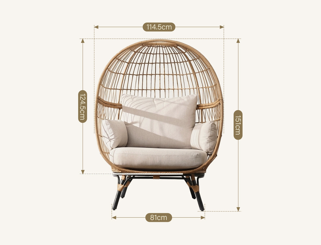 Simera Rattan Garden Ball Chair with Stand, Indoor/ Outdoor Furniture