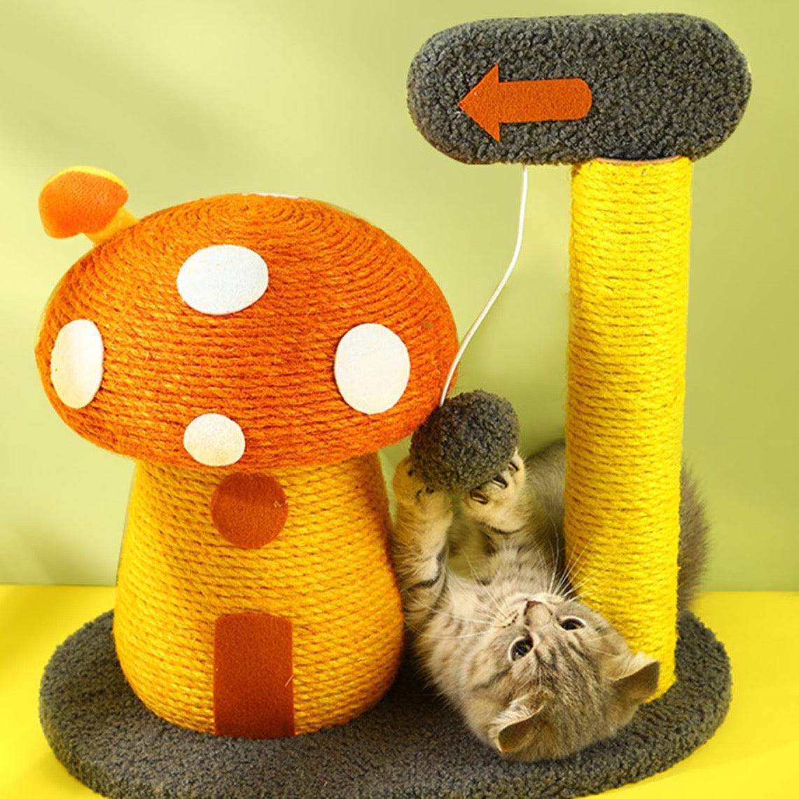 Flo's Mushroom House, Cat Toy, Hemp Rope