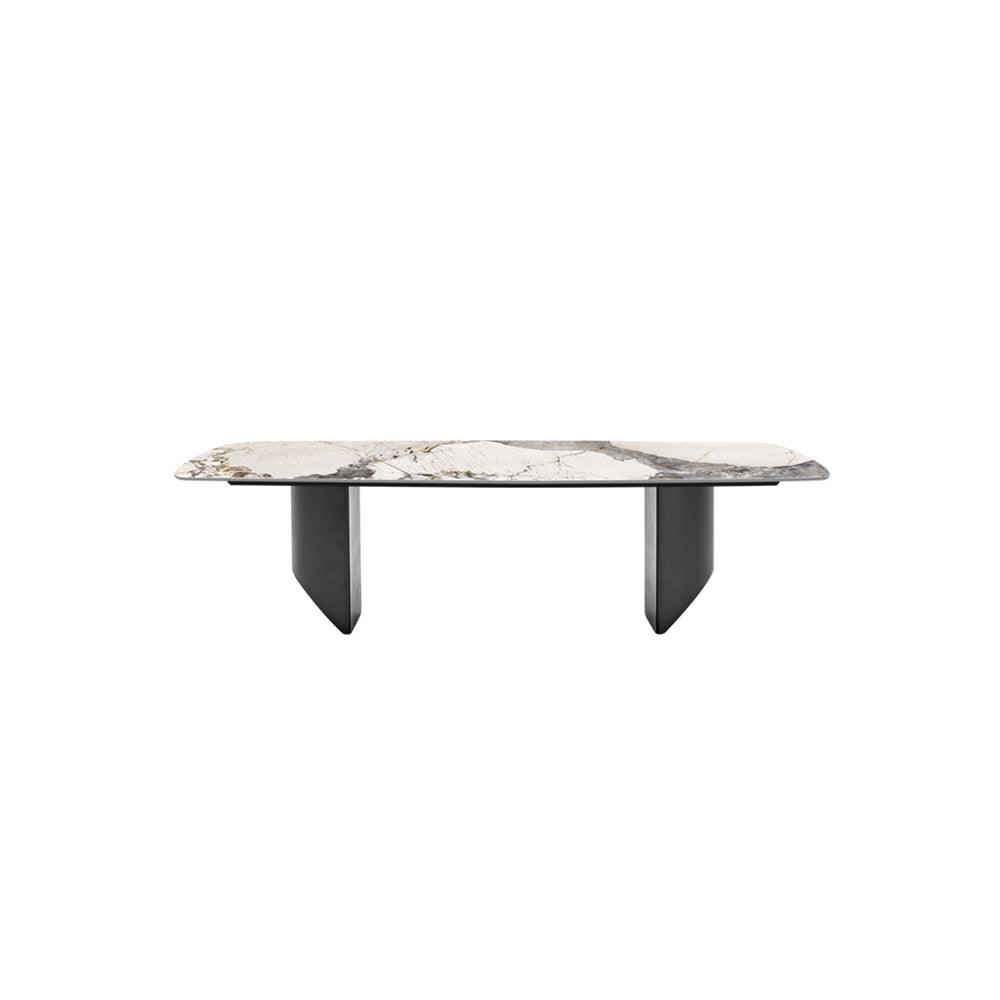 Nala Dining Table With Black Legs, Sintered Stone