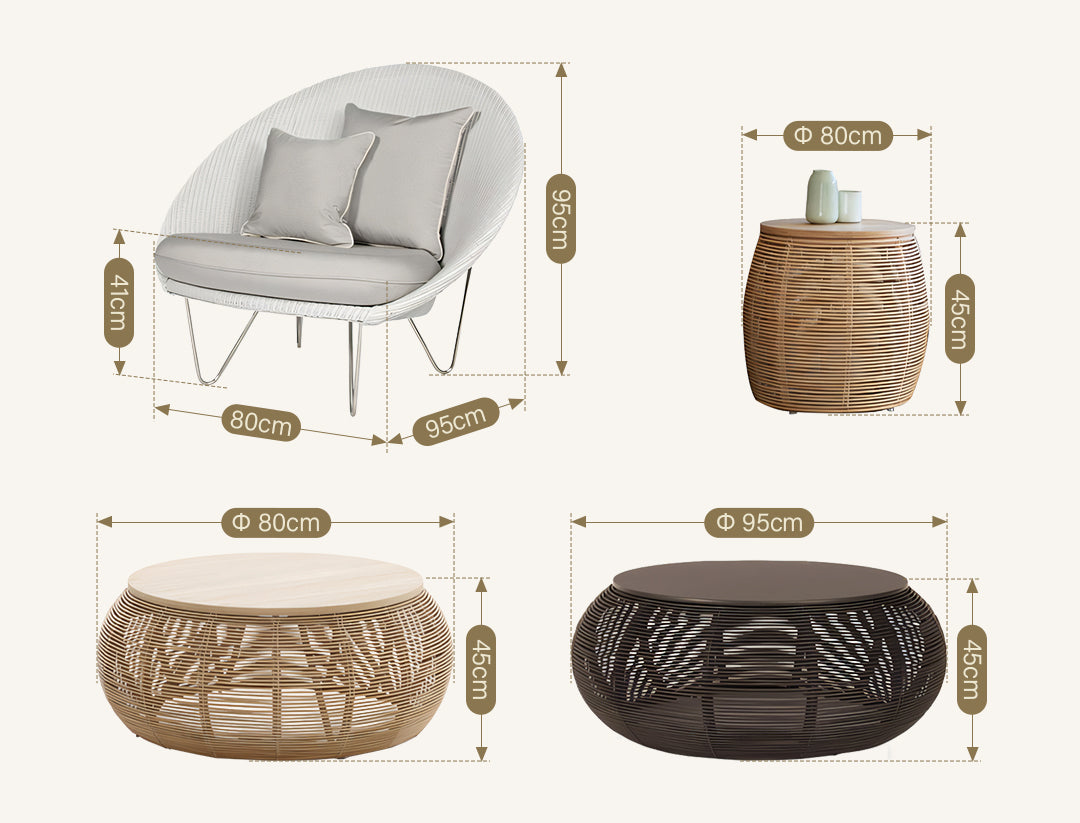 Munkhbat Rattan Garden Chair, Outdoor Lounge Chair