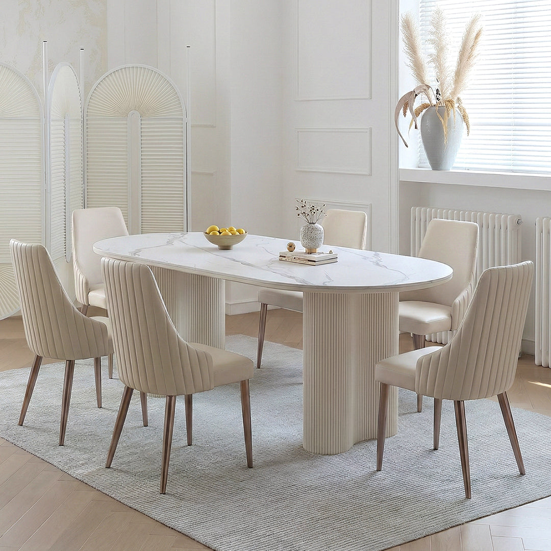 Peru Oval Dining Table, White