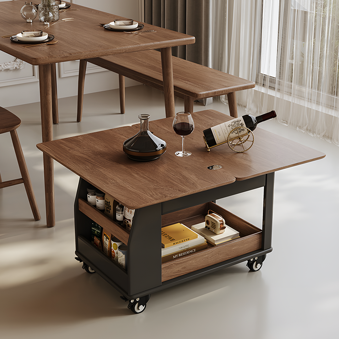 Ariana Lift Up Table, Foldable Coffee Table With Storage & Casters