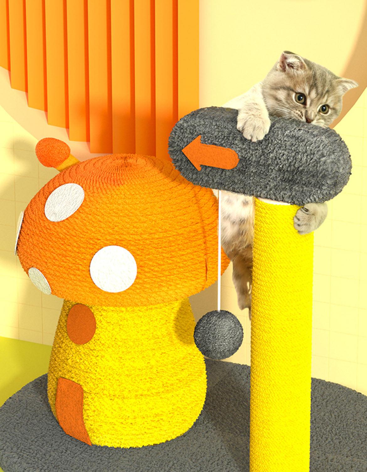 Flo's Mushroom House, Cat Toy, Hemp Rope
