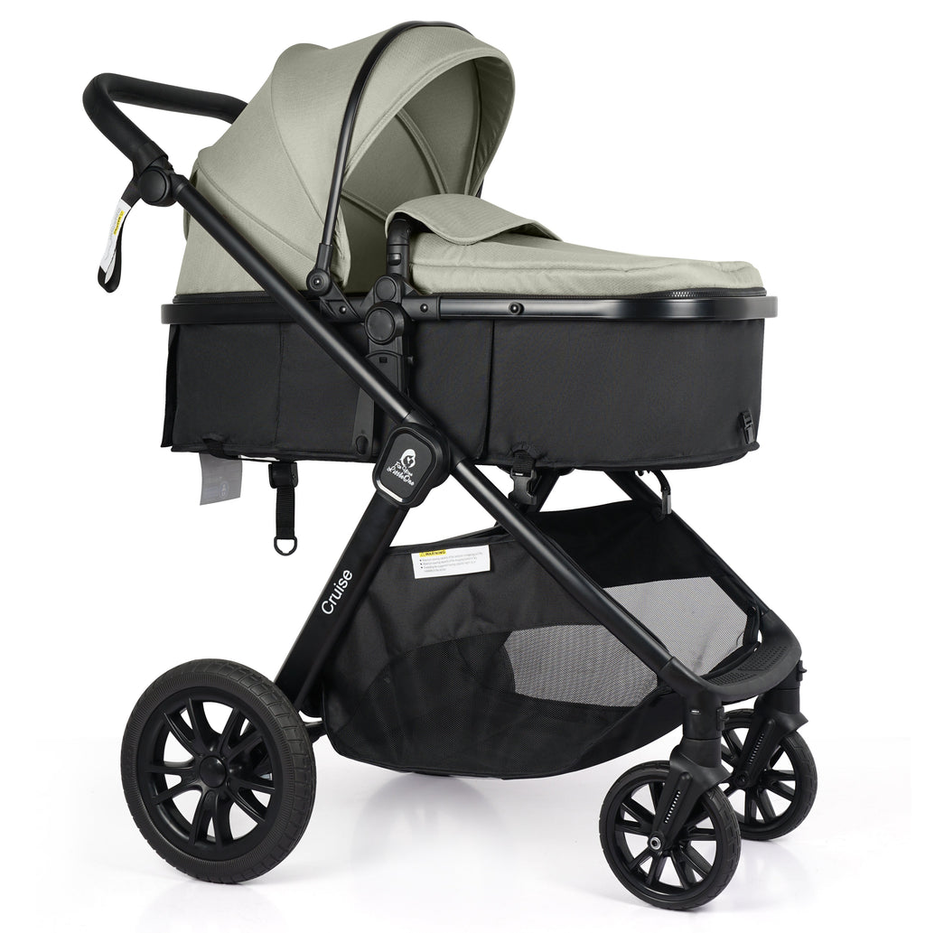 For Your Little One Cruise 3 In 1 Travel System With Car Seat - Pebble Sage (Free Cupholder And Seat Liner Included!)