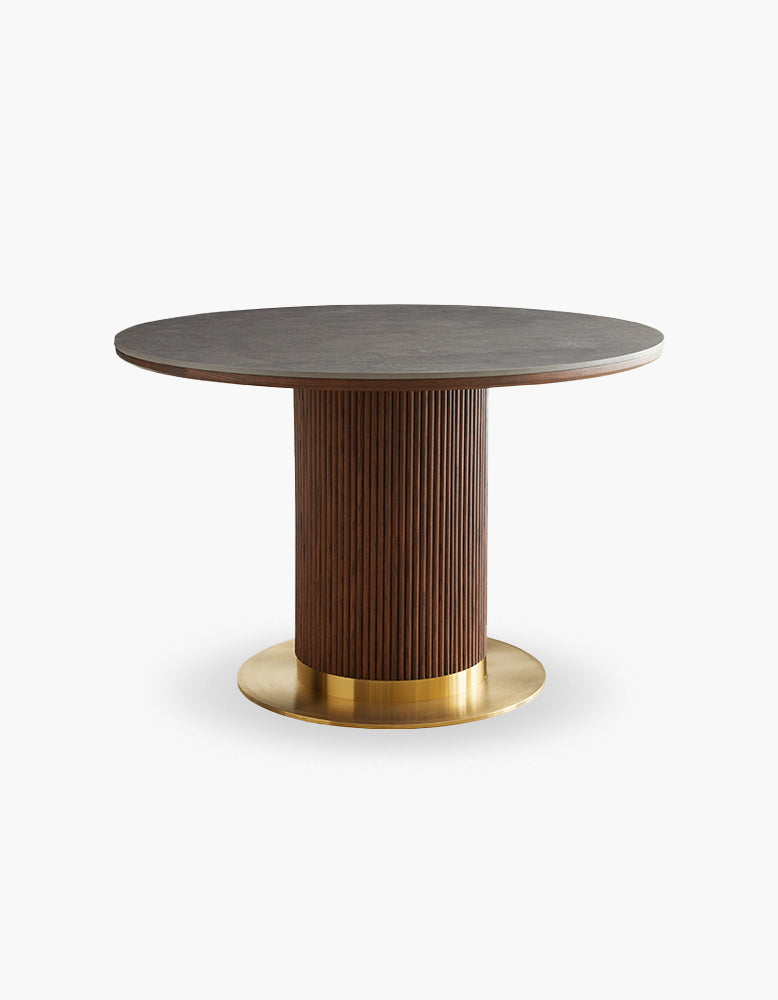 Bek Round Dining Table, Brown