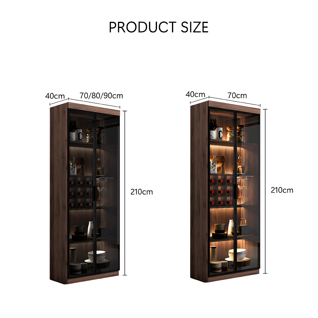 Silen Cocktail Drinks Cabinet, Drink Cabinet, Wine Cabinet, Wood & Glass