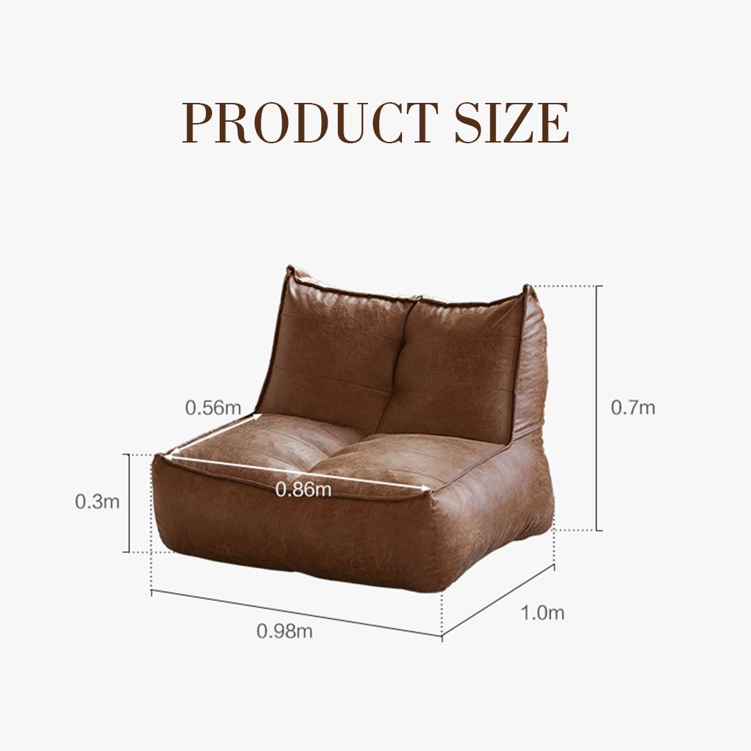 Nalany Lazybag style Bean Bag, Leathaire