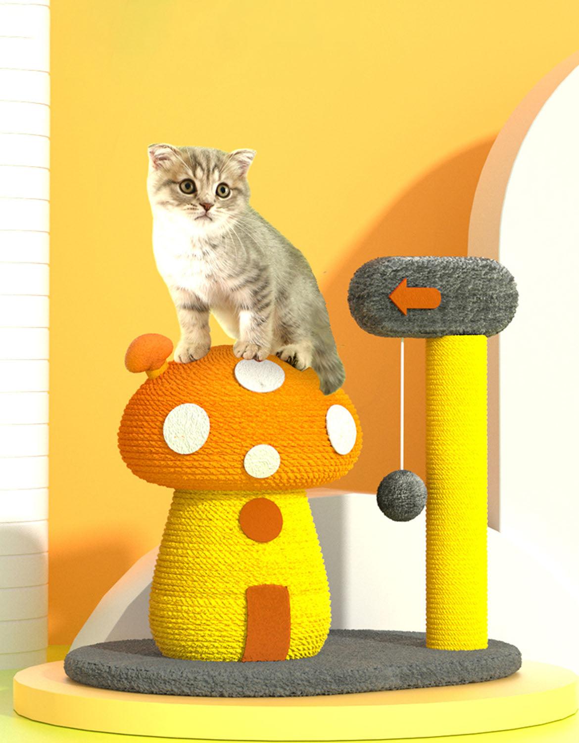 Flo's Mushroom House, Cat Toy, Hemp Rope
