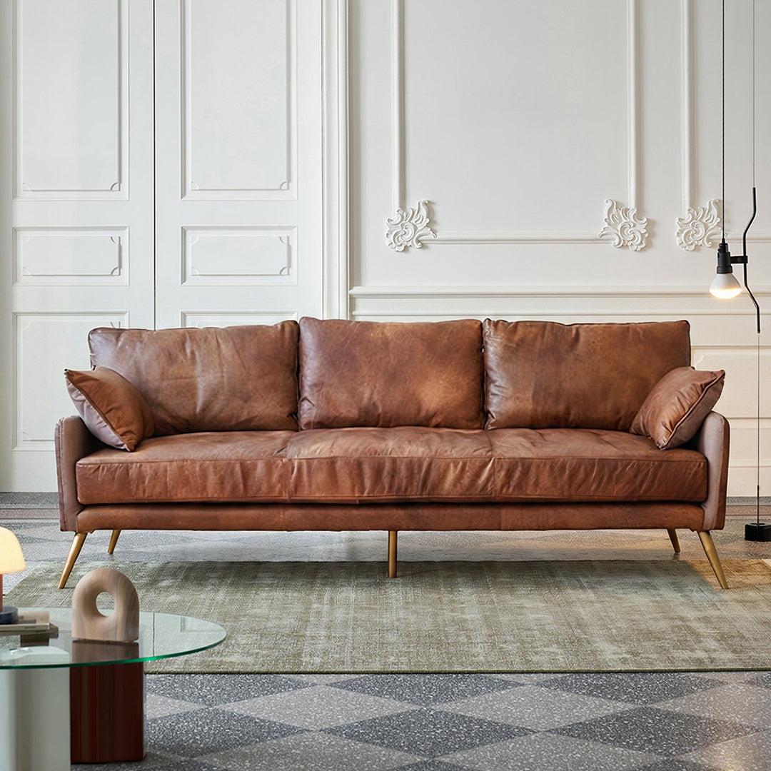 Luna Three Seaters Sofa, Three Seater Corner Sofa, Real Leather