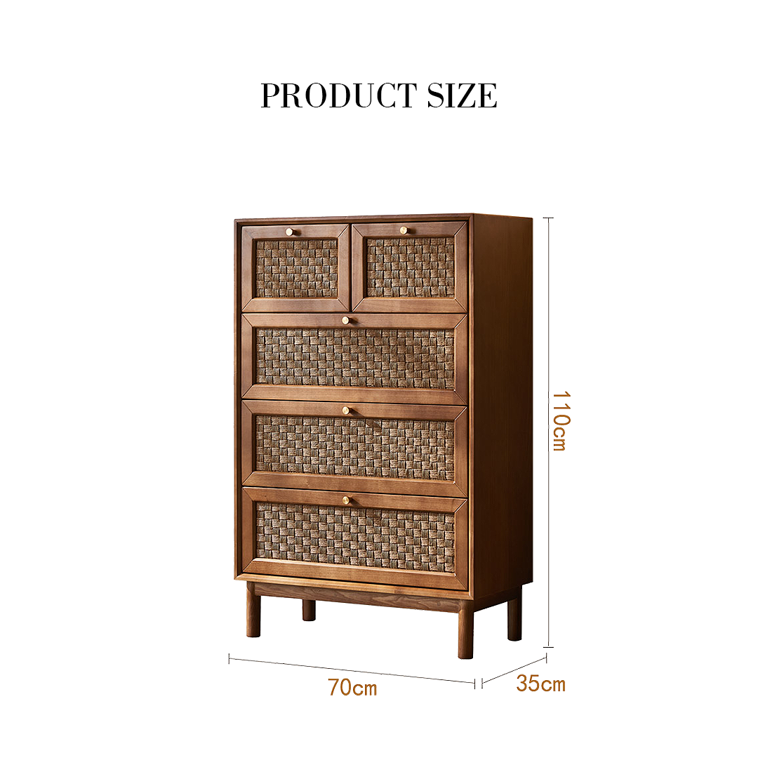 Zulu Art Deco Sideboard, Solid Wood, Walnut
