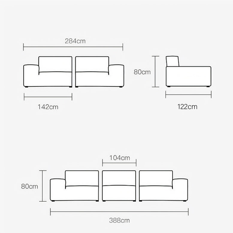 Glover Three Seater Sofa, Black Leather