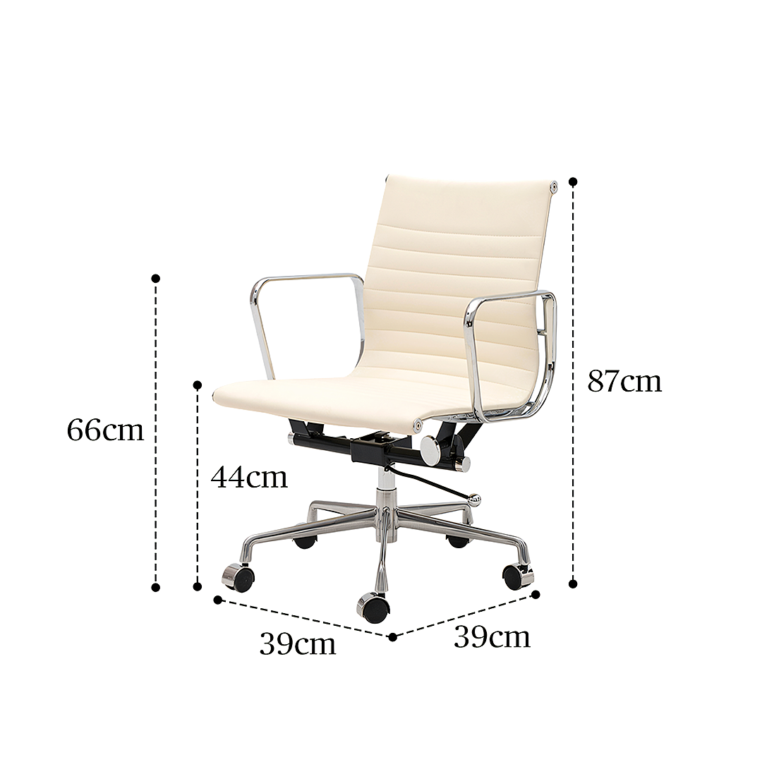 Rangi Leather Office Chair, Hight Back, Black