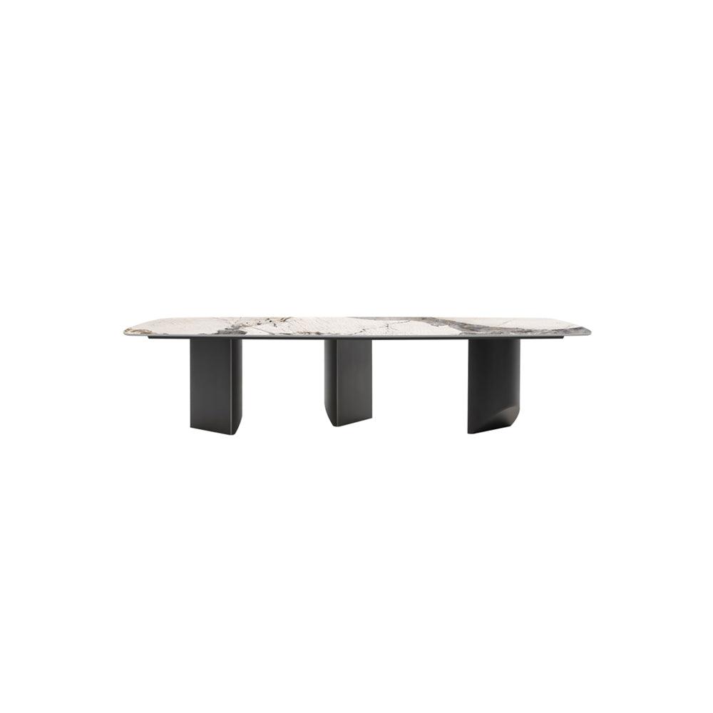 Nala Dining Table With Black Legs, Sintered Stone