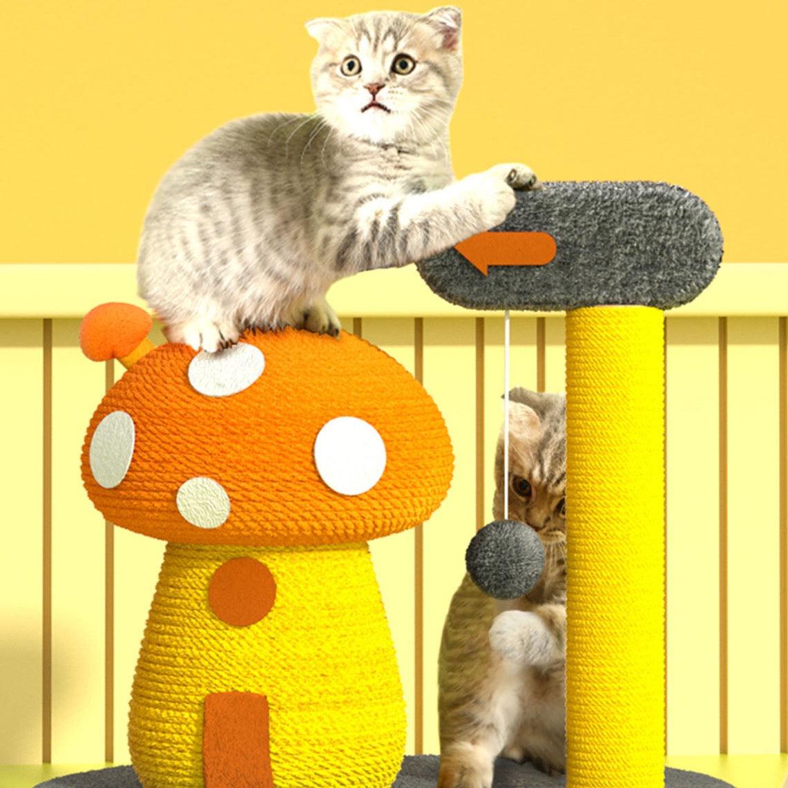 Flo's Mushroom House, Cat Toy, Hemp Rope
