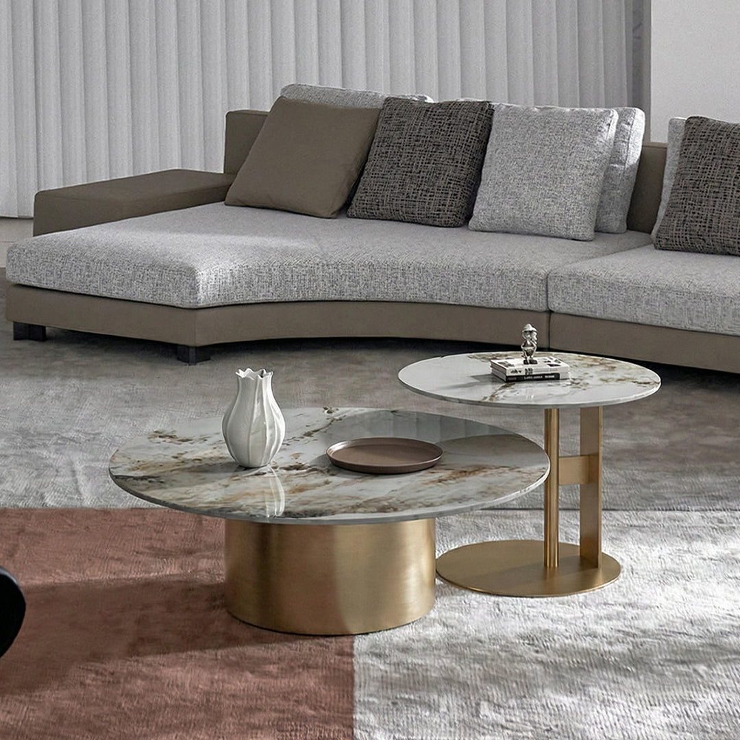 Coar Nesting Coffee Table Set, Gold & Grey