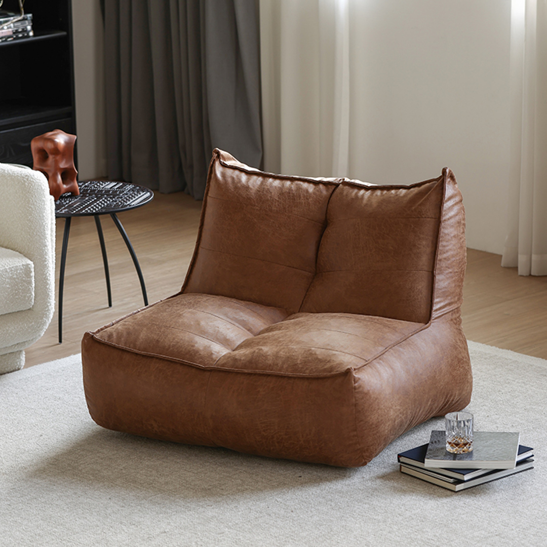 Nalany Lazybag style Bean Bag, Leathaire