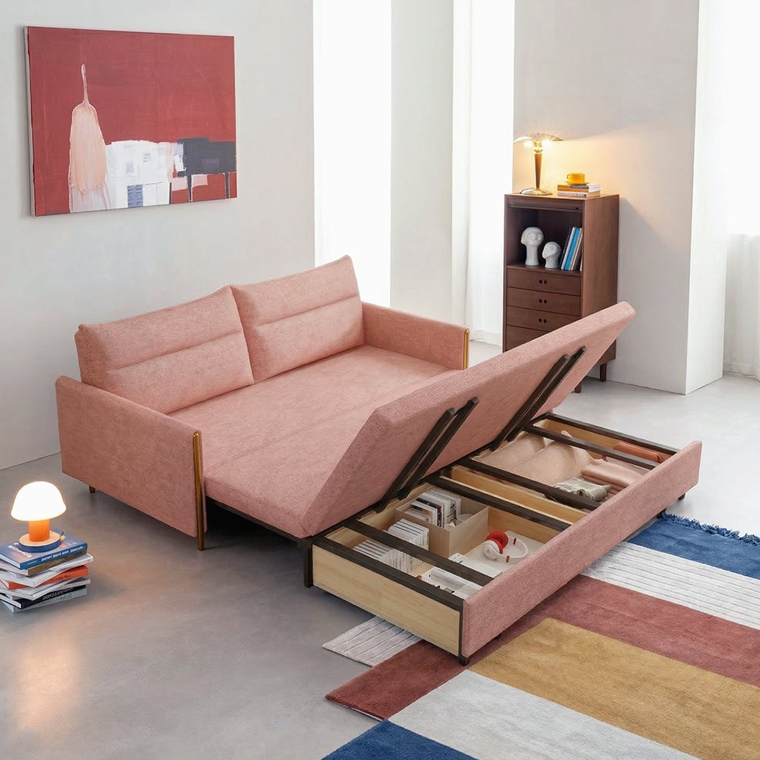 SB122 Two Seater Sofa Bed, Linen