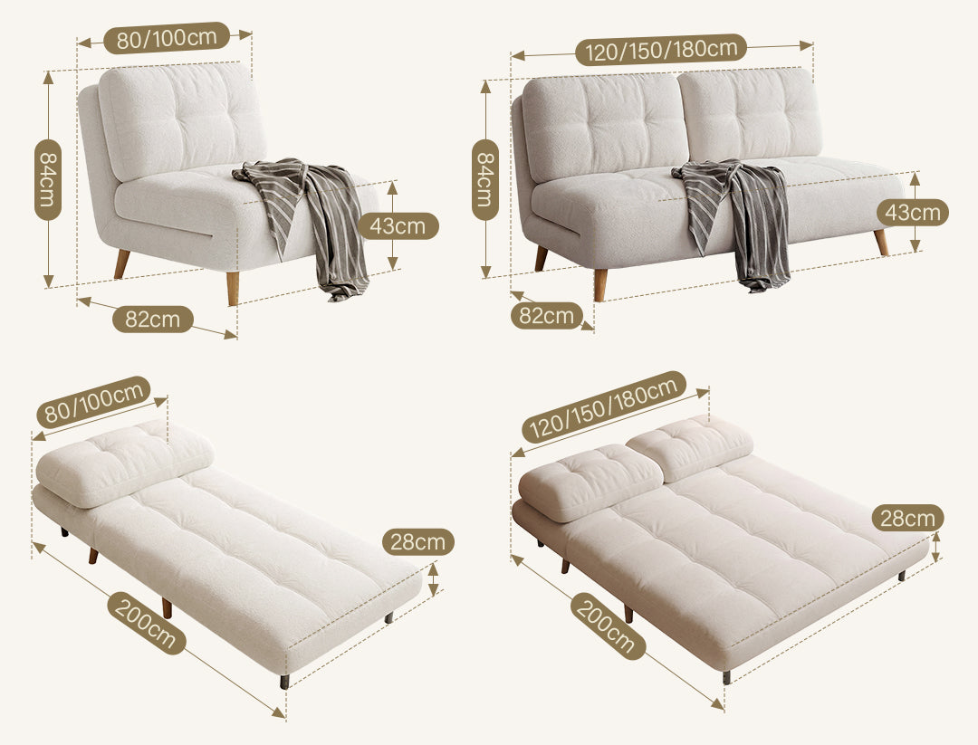 Evans Single Seater, Two Seater Sofa Bed, Velvet