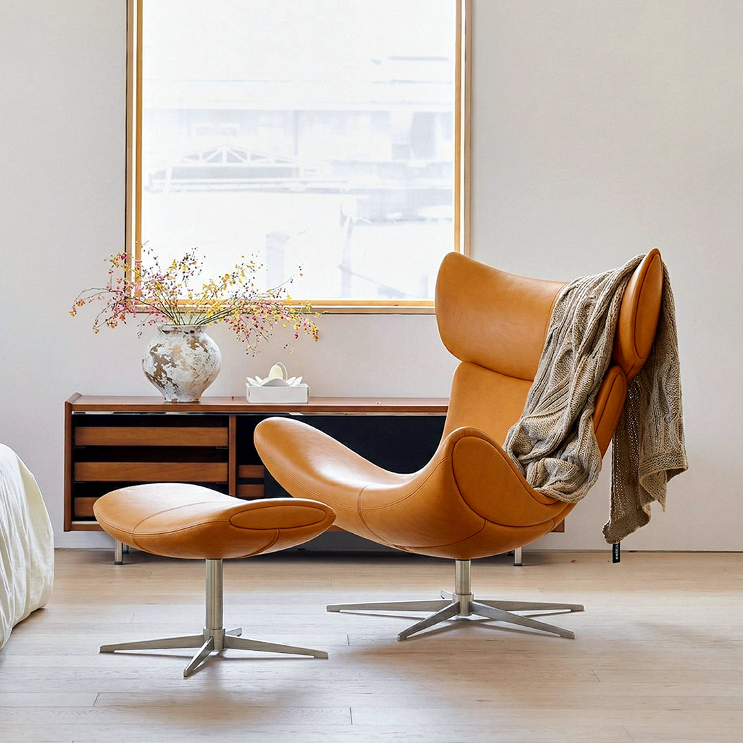 Imola Chair And Ottoman, Star Legs & Frame Legs