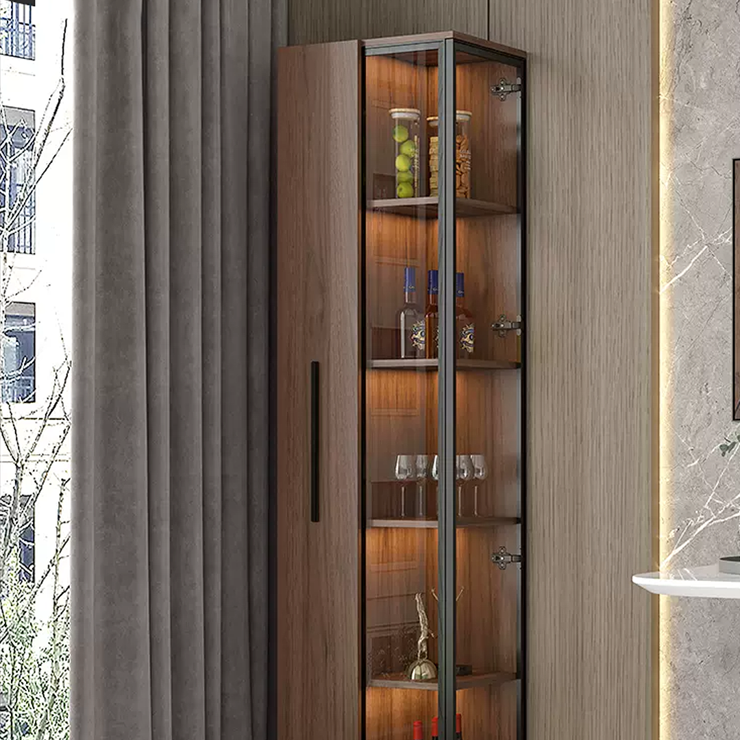 Wavecrest Cocktail Cabinet, Bar With Doors, Wood