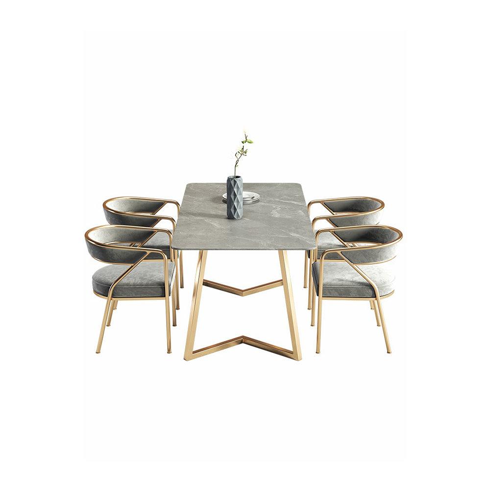 Attleboro Dining Table, Sintered Stone & Gold