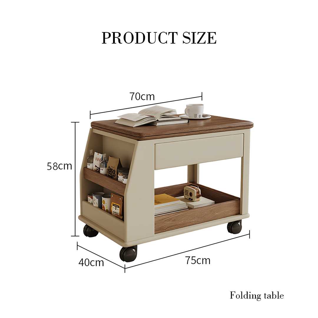 Ruiz Small Coffee table, Lift Up Coffee Table With Storage & Casters