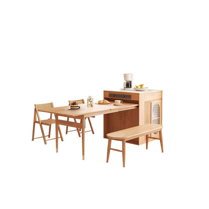Kacey Extendable Dining Table Set, Storage, Solid Wood