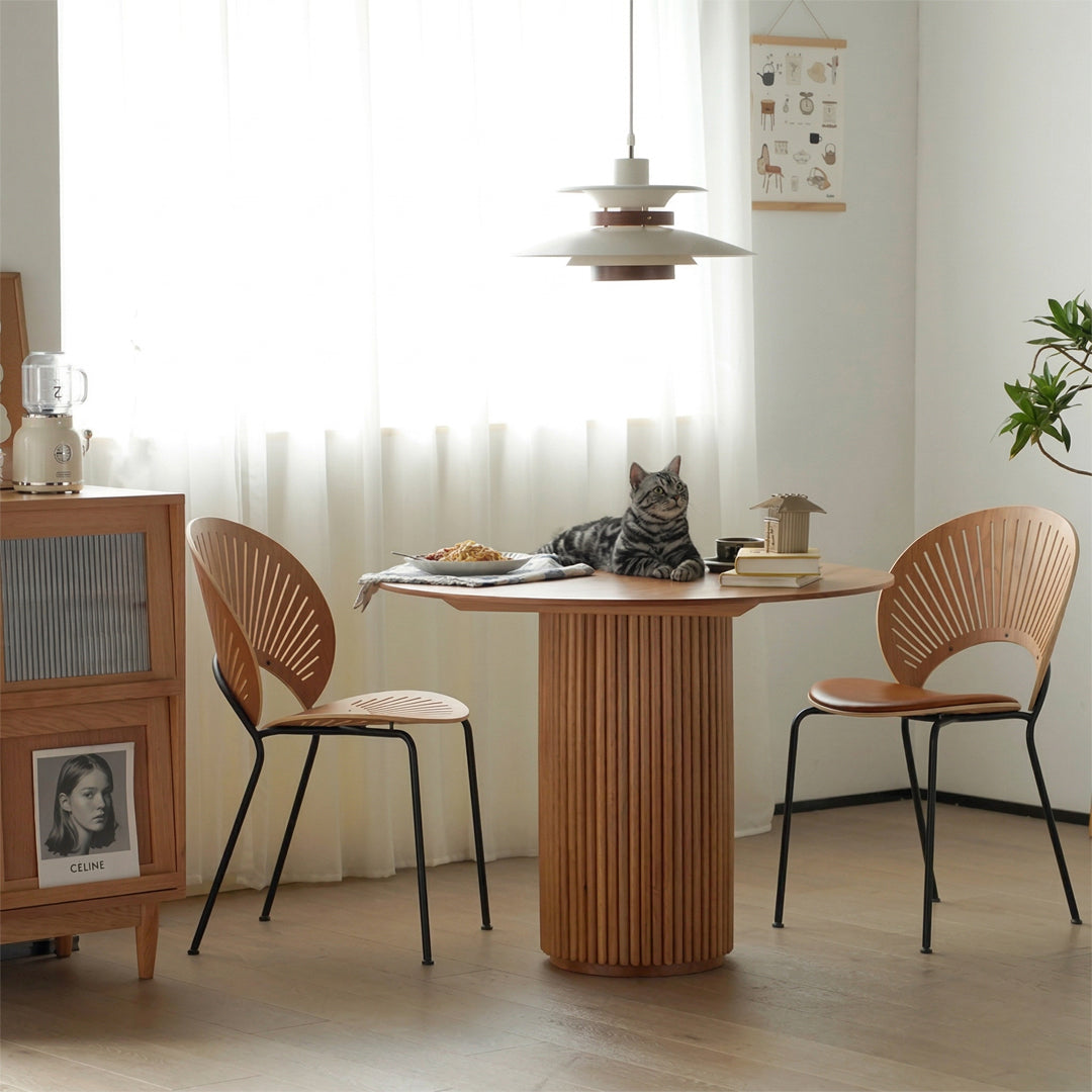 Cane Round Dining Table, Oak